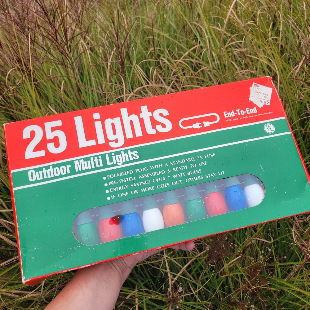 Vintage Outdoor Multi Big Bulb Lights - Great Retro Look ~ NOS in Original Box
